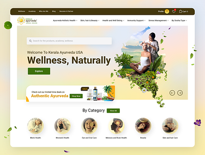 Ayurveda Website ayurveda concept design header homepage layout page ui uiux website