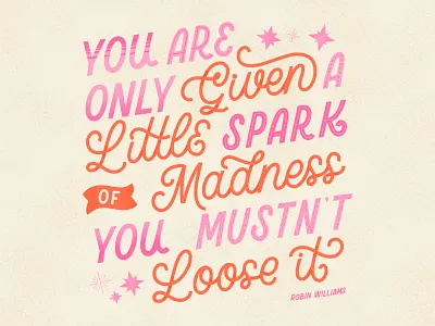 Robin Williams quote graphic design handlettering illustration lettering lettering art lettering artist type typography