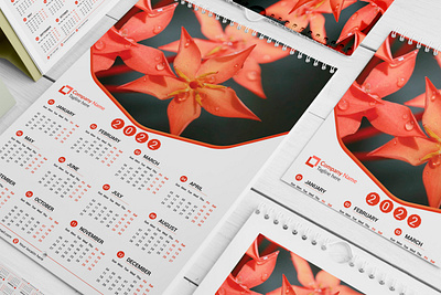 One Page Wall Calendar 2022 branding graphic design