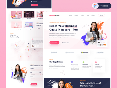 Business Agency Website - FREEBIES 📦 agency business cash clean client company design feature landing page marketing service testimonials ui ux web design website