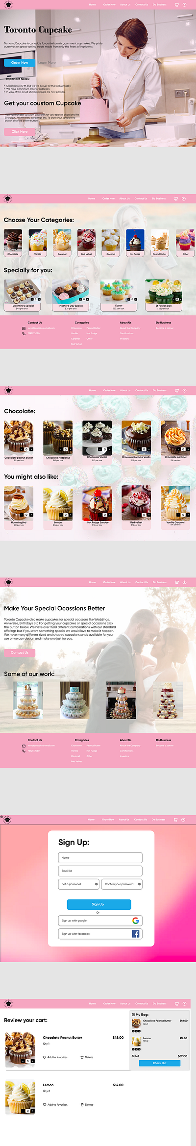 Toronto Cupcake Home page Redesign best websites examples cupcakes designs food home page home page examples websites