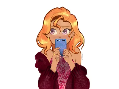 That face when your crush passes by charac cute graphic design illustration portrait