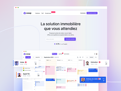 🌈 Casap Homepage branding calendar calendar app casap clean event events homepage meeting product design saas schedule