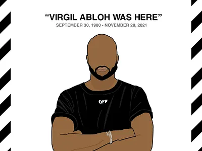 "Virgil Abloh was here" abstract avatar black design fashion illustration off white rip streetwear virgil abloh