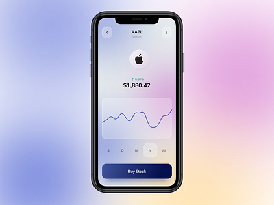 Stock App | Glassmorphism UI/UX Design design figma glassmorphism ui uiux ux webdesign