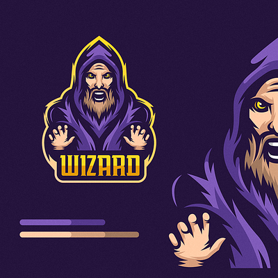 Wizard E-Sports Mascot design detailed drawing esports logo illustration logo vector wizard wizard logo wizard mascot