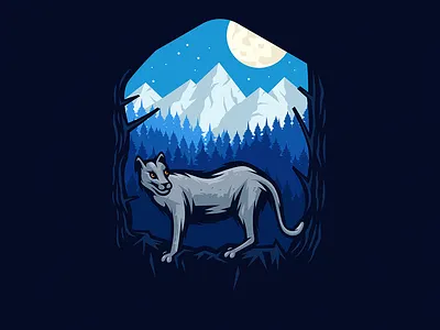 Panther In The Wild design detailed drawing illustration logo nature panther vector wilderness