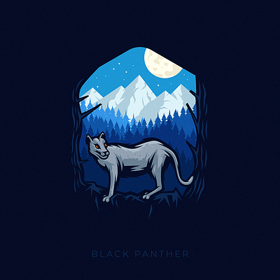 Panther In The Wild design detailed drawing illustration logo nature panther vector wilderness