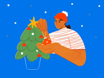 Christmas christmas christmas tree colourful flat illustration
