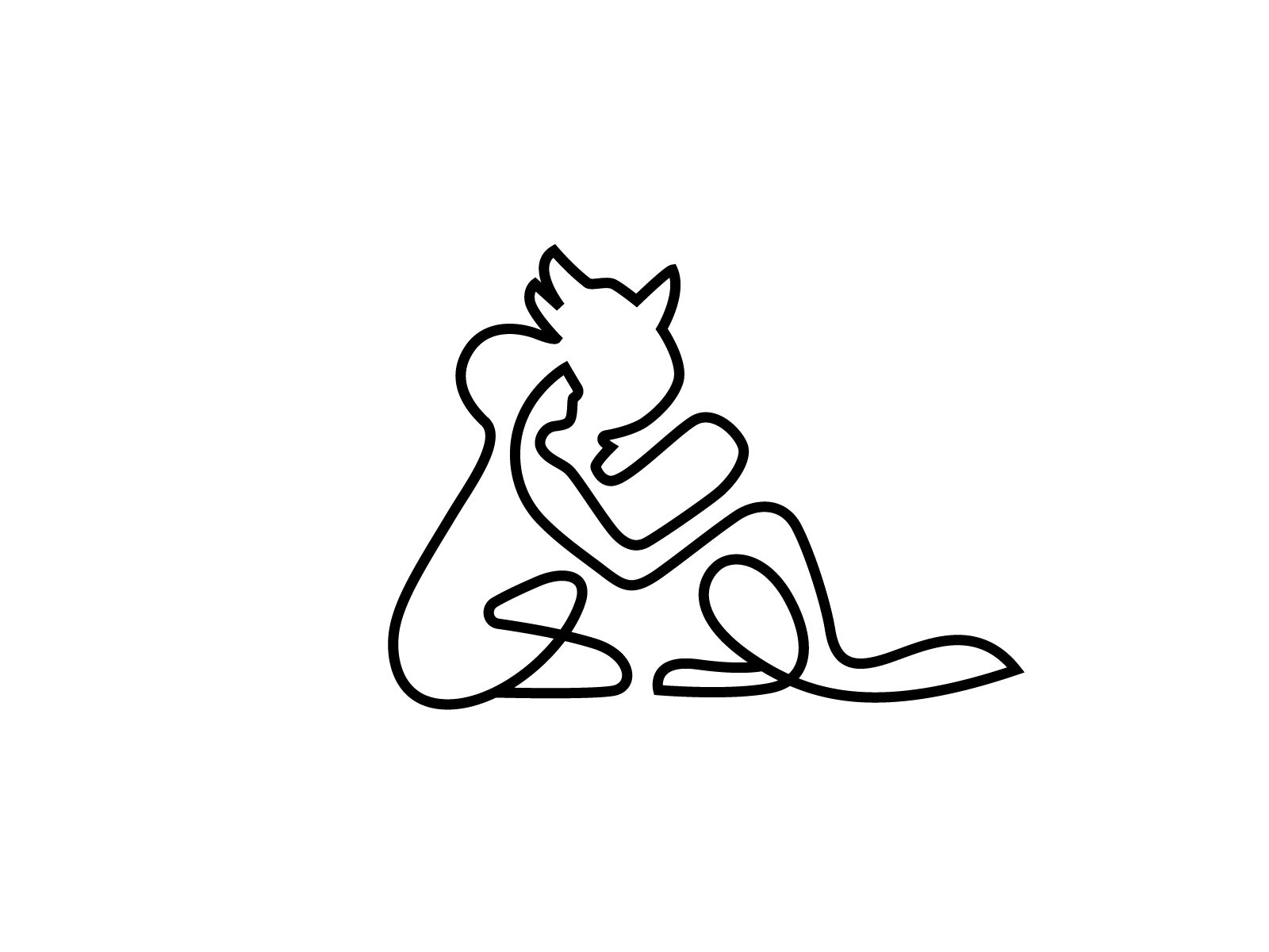 Example of Custom One Line Animal For Logo Or Print