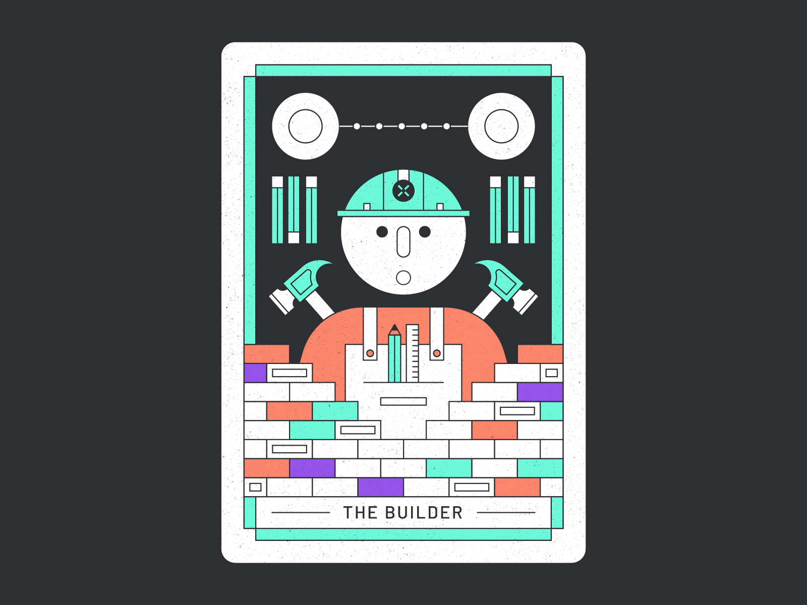 The Builder animation builder geometric illustration person tarot tarot card