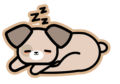 Sticker doggy sleeping. Cartoon style cartoon creative design dog graphic design icons illustration image sliping vector