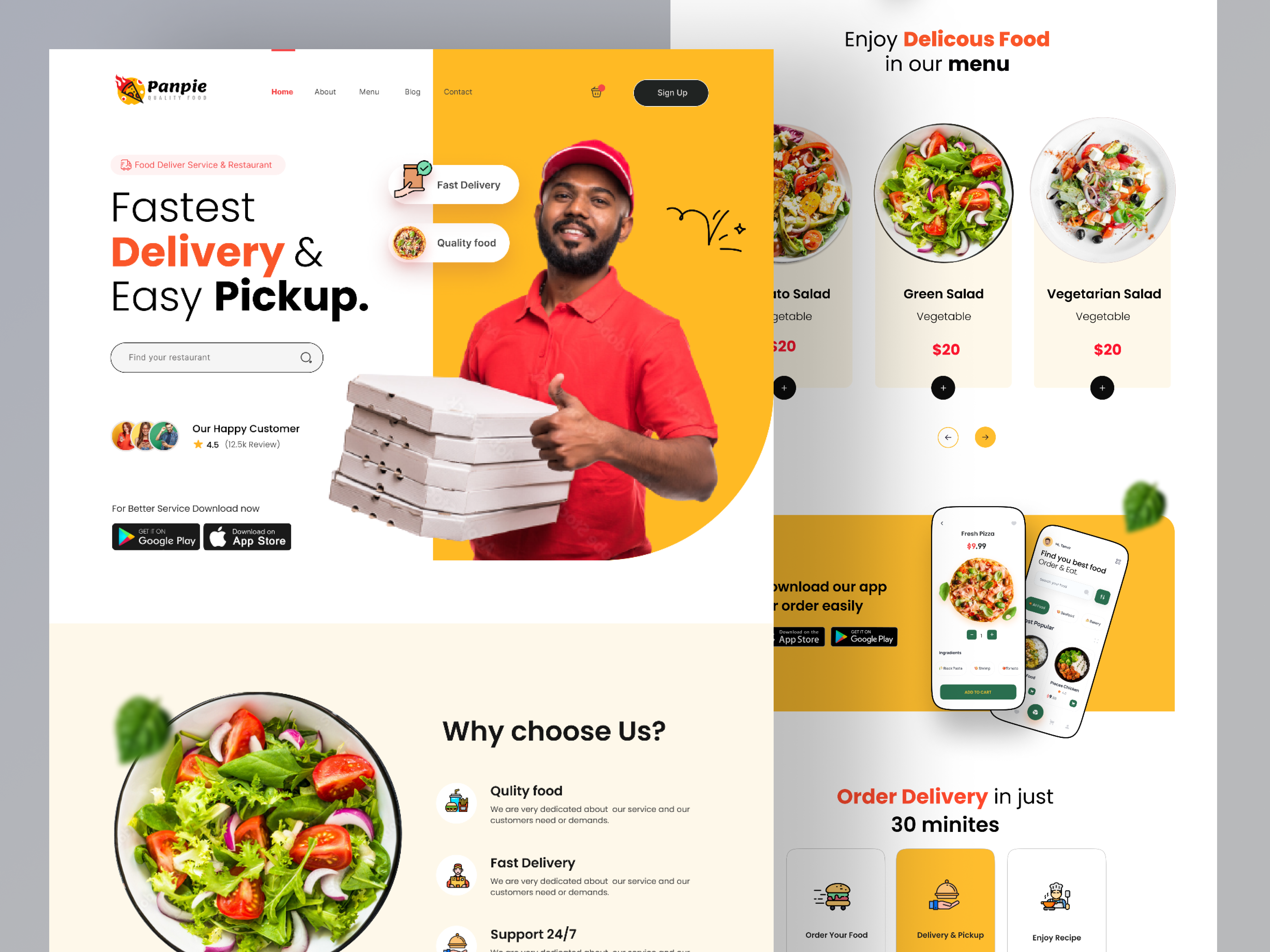 Example of Restaurant Website Design