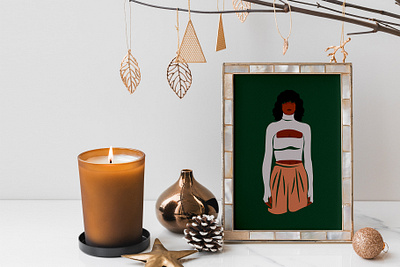 Christmas Abstract Illustration art christmas illustration christmas woman design drawing elegance fashion female graphic art graphic design happy holidays holiday holiday clipart illustration modern modern art new year trendy design vector wall art winter