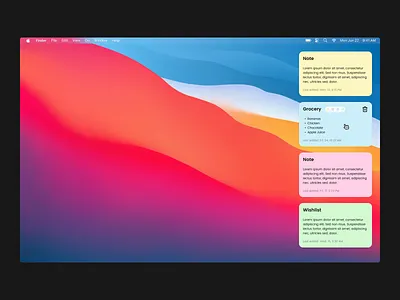 Daily UI 065 - Notes Widget dailyui dailyui065 design figma mac mac os notes notes widget ui widget