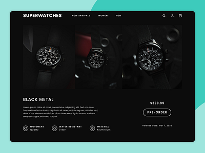 Daily UI 075 - Pre-Order dailyui dailyui075 design figma order pre order pre order shopping ui watch watches website website design