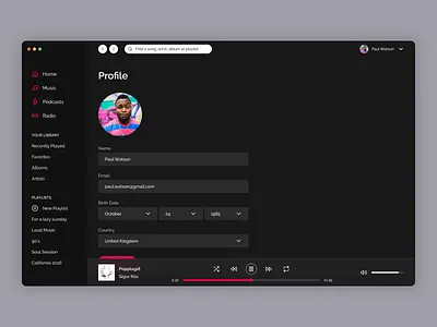 Daily UI 082 - Form app dailyui dailyui081 design figma form music music player player ui web app