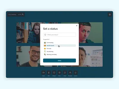 Daily UI 081 - Status Update app dailyui dailyui081 design figma meeting meeting app status status update ui update videoconference web app