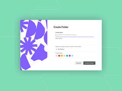 User Interface: Creating a New Folder branding folder green patterns ui user interface