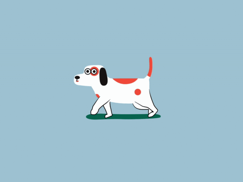 Pet Playlist - Frontline + Spotify (Basic Walk Cycle) animated dog animated walk animation dog walk frontline frontline and spotify motion design motion graphics pet playlist spotify walk cycle walking the dog
