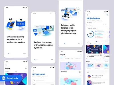 Unilearner - E learning App Case Study academic learning app animation app ui course e learning elearning elearning app learning app learning app design lms mobile app online coures online learning ui trend 2022