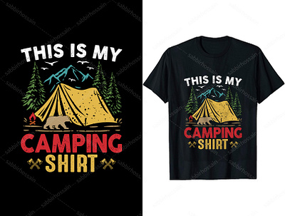 Eye-Catching Camping T-Shirt Design amazing t shirt design appearel camping custom t shirt design design hiking illustration logo mountain t shirt design portfolio typography t shirt design ui vector t shirt design
