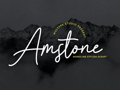 Amstone Monoline Stylish Script branding design font fonts handwritten font monoline font script font signature font typedesign typeface