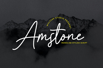 Amstone Monoline Stylish Script branding design font fonts handwritten font monoline font script font signature font typedesign typeface