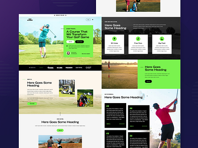 Golf Academy design landing page landing page design