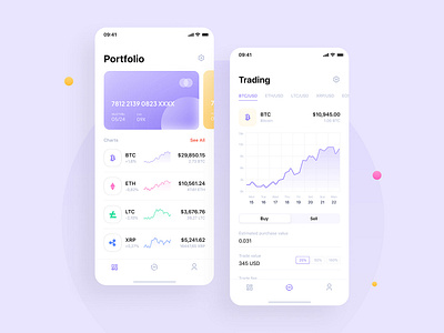 Cryptocurrency App app design ui