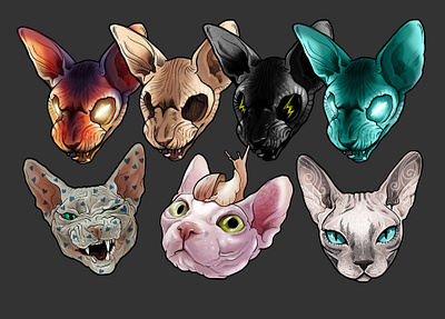 Sphynx cats art cat design graphic design illustration nft sticker