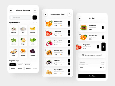 Food Mobile App app app design app ui figma food food app food delivery foodie foodislife health instafood interface minimalist app mobile app trendy design ui ui design ux ux design yummy