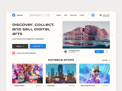 NFT Marketplace Main page crypto cryptocurrency desktop main page marketplace nft ui user interface