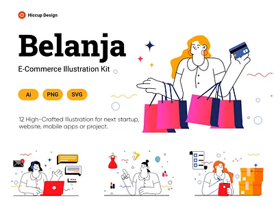 Customizable E-commerce Illustration from Draftik ecommerce ecommercedesign figma illustration illustrationkit mobileapp startup website