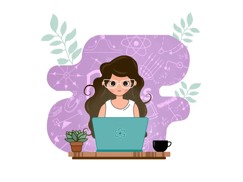 Girl Working Animation adobe after effects animation design graphic design illustration illustrator motion graphics profile profile picture