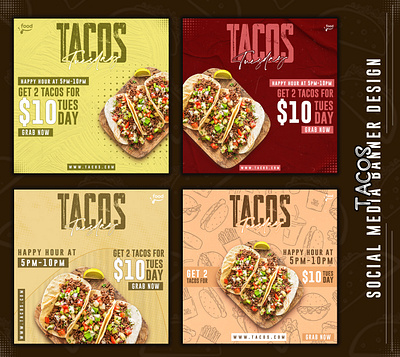 Tacos Social media Banner design ads banner banner banner design banner templates design food ads banner mexican food banner social media banner tacos food banner