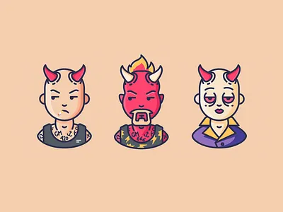 Devil Overlord character devil emoji evil horns icon icons illustration outline outline icons smoking