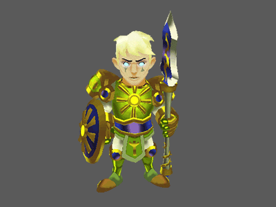 Baldur 3d animation art baldur character cute game green legend low maya poly solgard