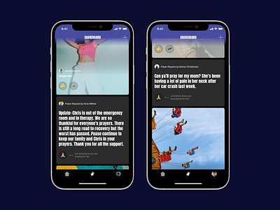 Prayer Outreach — Mobile App app app design card charity community creative donation forum graphic design ios layout minimal mobile neighborhood ngo platform prayer social network ui ux