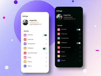 Daily UI 07/100 - Settings app dailyui mobile ui web design