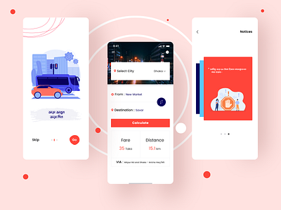 Dhaka City Bus Fare App app bangladesh brta bus city dhaka fare graphic design motion graphics ui