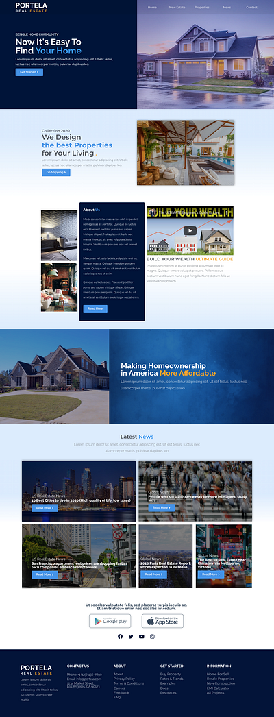 Real Estate Website Landing Page design ui ui design ux web design web development webapp website