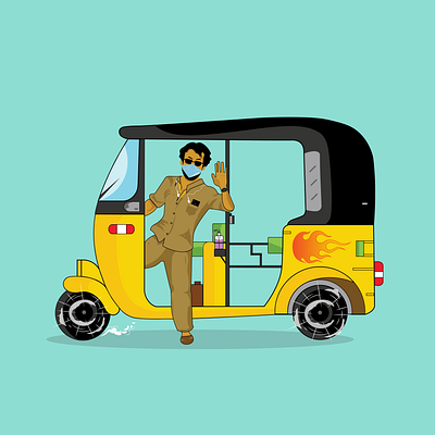 Proud AutoKaaran ! art auto automobile autorickshaw chennai comics covid super heroes illustration minimal ricksaw vector vector art vector illustration