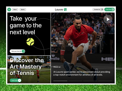 Sports Coaching Website - Tennis Club UI/UX athlete website fitness football ios app landing page racket sports sports coaching platform sports landing page sports website tennis tennis academy website tennis club website ui tennis court tennis training app design training ux design for sports coaching web app web design