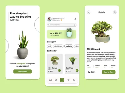 Sprouts // Plant E-commerce Application 3d animation app branding e commerce graphic design logo mobile mobile ui motion graphics plant plant selling app recent trending ui user interface ux