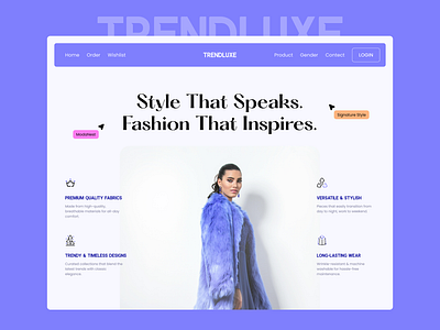 Trendluxe - Landing Page clothes dribbble new productdesign shot style webdesign webpage