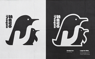 Save the Penguin Logo. animal logo dual meaning logo hand hand logo hand penguin logo logo design modern logo negative space logo penguin penguin hand penguin hand logo penguin logo sailcupdesign save penguin save penguin logo simple hand logo simple logo simple penguin logo unique logo