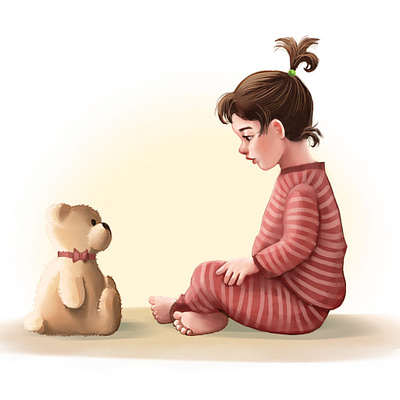 Sharing Secrets with your Best Friend children art children book illustration illustration little girl teddy bears toddlers