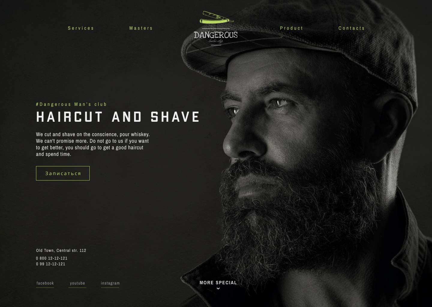 Example of Barbershop landing concept