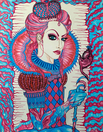 Pink Sovereign drawing illustration ink jeffree star portrait traditional art traditional medium